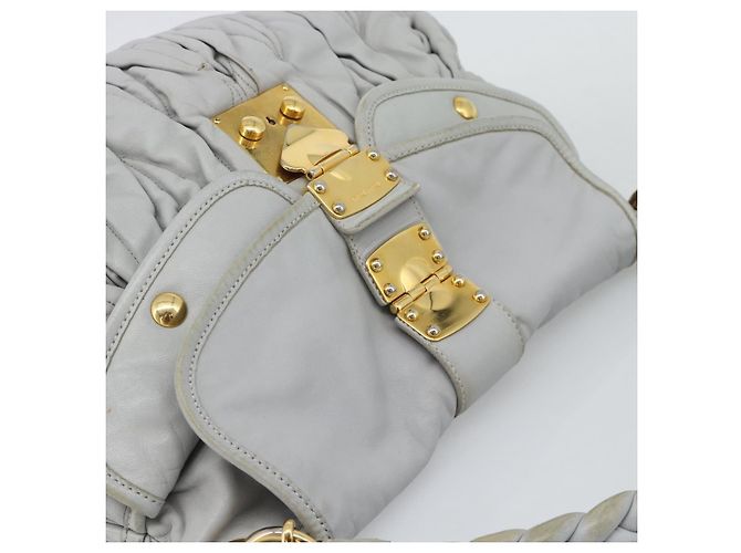 Borsa Miu Miu Matelasse in pelle 2way Azzurro chiaro Oro Auth bs36677A D'oro Blu chiaro - view 6
