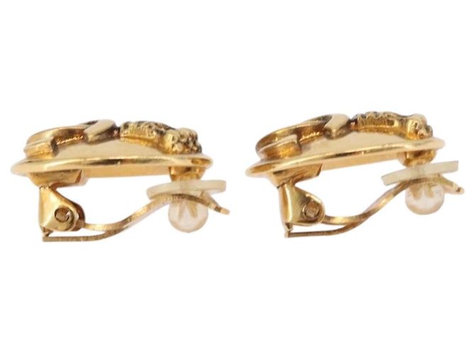 Orecchini CHANEL COCO Mark in metallo color oro CC Auth 193928V - vista 13