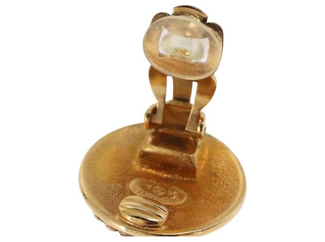 Orecchini CHANEL COCO Mark in metallo color oro CC Auth 193928V - vista 6