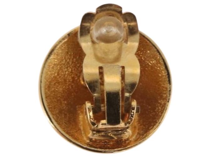 Orecchini CHANEL COCO Mark in metallo color oro CC Auth 193928V - vista 9
