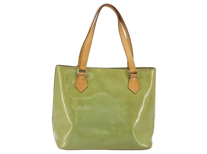LOUIS VUITTON Borsa Monogram Vernis Houston Baby Blue M91005 LV Auth 193343 Blu chiaro - vista 2