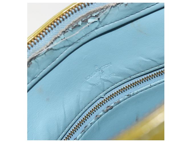 LOUIS VUITTON Borsa Monogram Vernis Houston Baby Blue M91005 LV Auth 193343 Blu chiaro - vista 21