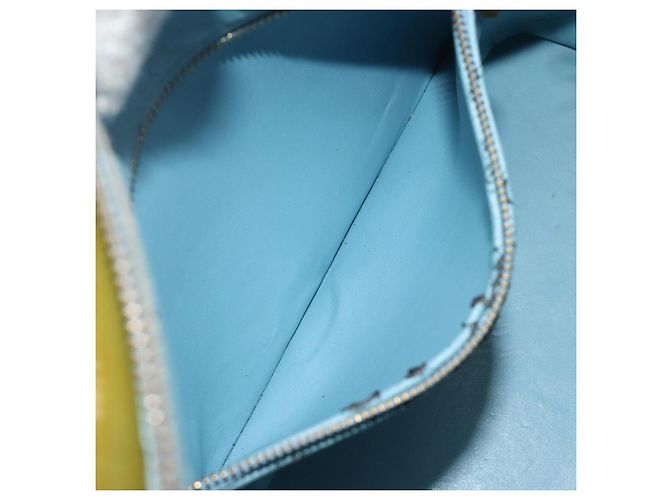 LOUIS VUITTON Borsa Monogram Vernis Houston Baby Blue M91005 LV Auth 193343 Blu chiaro - vista 25