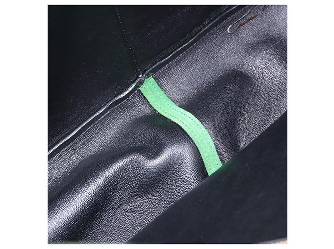 Céline Borsa a Spalla con Catena CELINE in Scamosciato Verde e Oro Autentica 193356A D'oro - vista 16