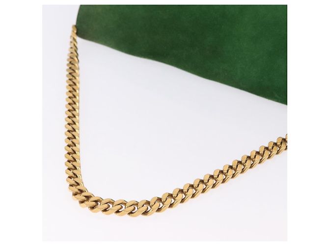 Céline Borsa a Spalla con Catena CELINE in Scamosciato Verde e Oro Autentica 193356A D'oro - vista 7