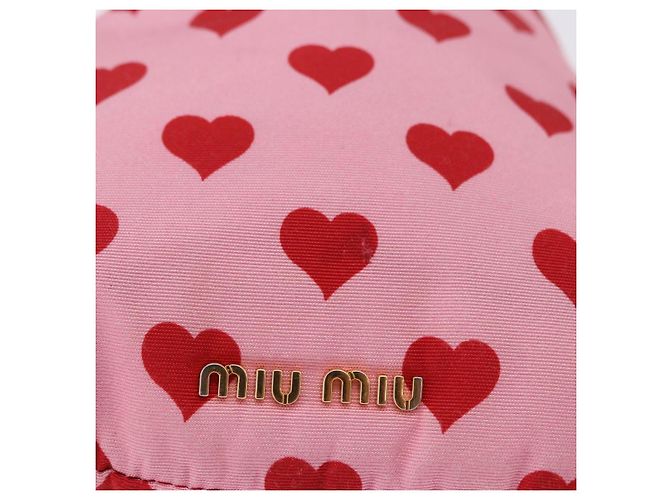 Pochette Miu Miu in nylon rosa e oro Auth bs36456 D'oro - vista 10