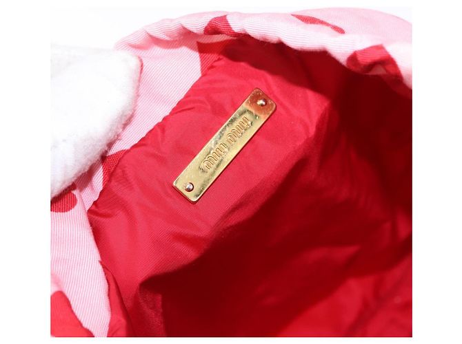 Pochette Miu Miu in nylon rosa e oro Auth bs36456 D'oro - vista 16