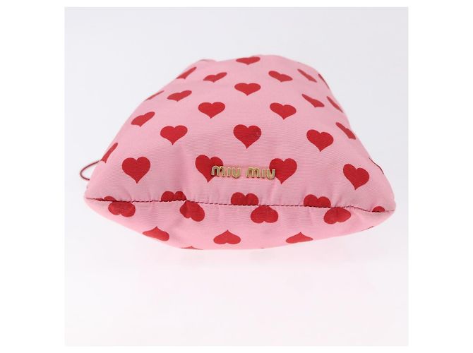 Pochette Miu Miu in nylon rosa e oro Auth bs36456 D'oro - vista 9