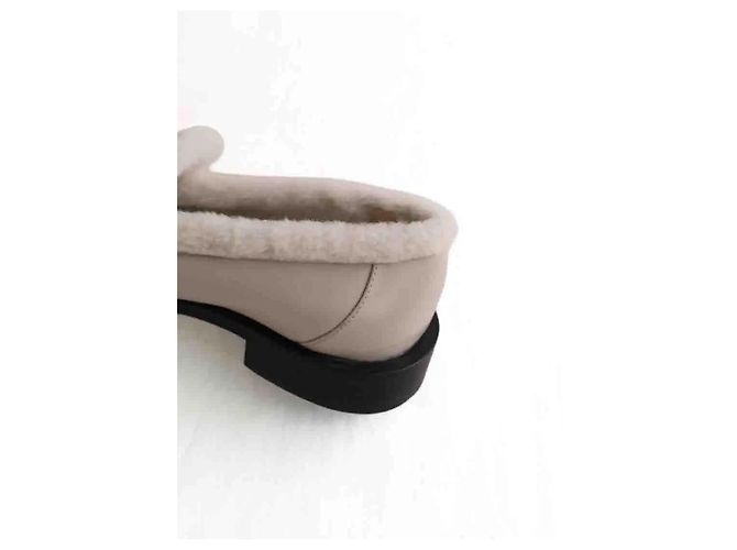 Mocassini Stuart Weitzman in pelle ecru Crudo - vista 5