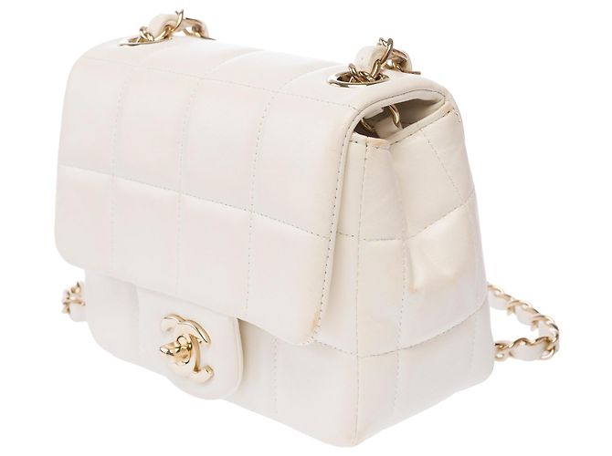 Bolsa CHANEL Timeless/Classique em Couro Branco - 103771 - vista 4