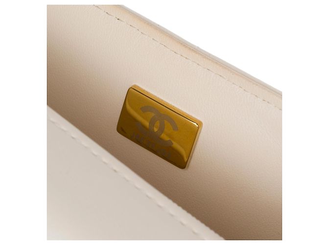 Bolsa CHANEL Timeless/Classique em Couro Branco - 103771 - vista 7