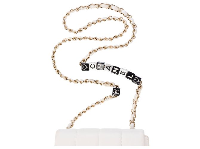 Bolsa CHANEL Timeless/Classique em Couro Branco - 103771 - vista 9