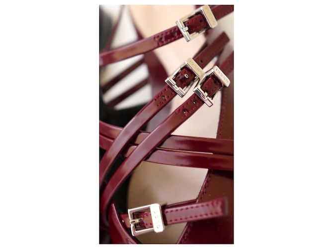 Gucci Seraphine Ballerine a punta con cinturini Bordò - vista 2