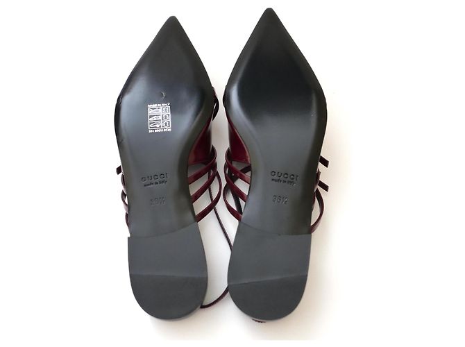 Gucci Seraphine Ballerine a punta con cinturini Bordò - vista 5