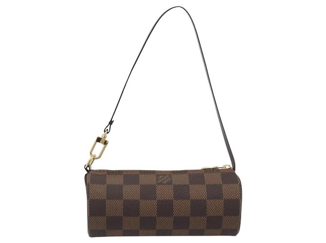 Louis Vuitton Papillon Pochette Damier Ebene Marrone - vista 2