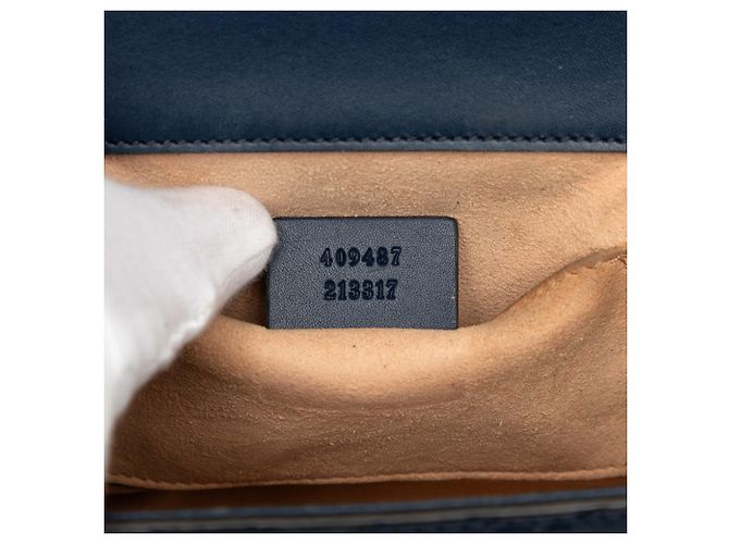 Padlock Borsa a tracolla con catena e lucchetto Gucci Guccissima Blu navy - vista 7