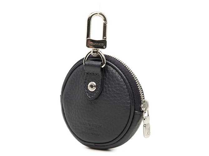 Portachiavi in pelle blu navy Louis Vuitton - vista 3