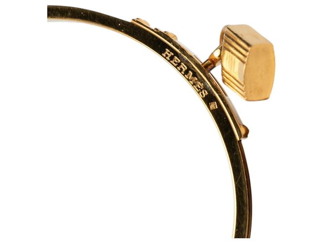 Bracciale Hermès Kelly in pelle nero e oro D'oro - vista 4