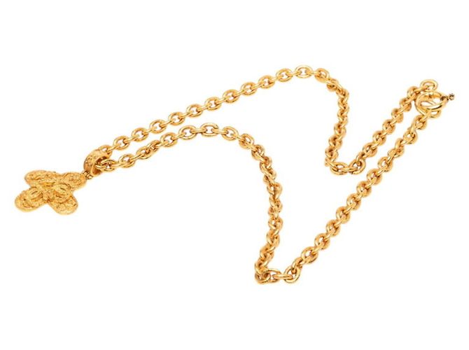 Collana lunga con pendente a catena vintage Chanel Coco Mark 94A D'oro - vista 3