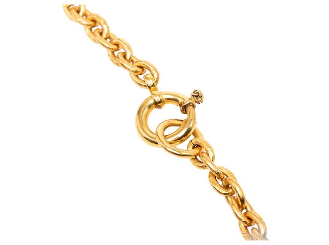Collana lunga con pendente a catena vintage Chanel Coco Mark 94A D'oro - vista 4