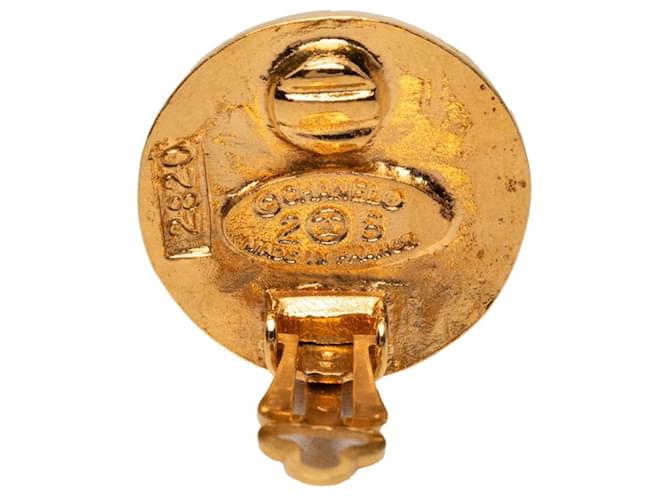 Orecchini a clip vintage Chanel Coco Mark D'oro - vista 3