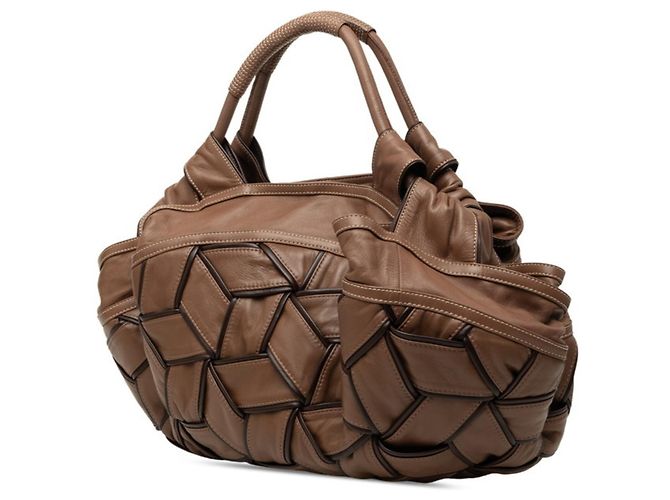Loewe Anagram Nappa Aire Woven Tote Bag Brown - view 2