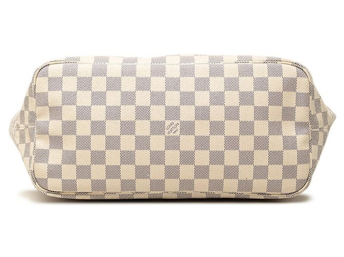 Borsa Tote Louis Vuitton Damier Azur Neverfull MM Bianco Crudo - vista 3