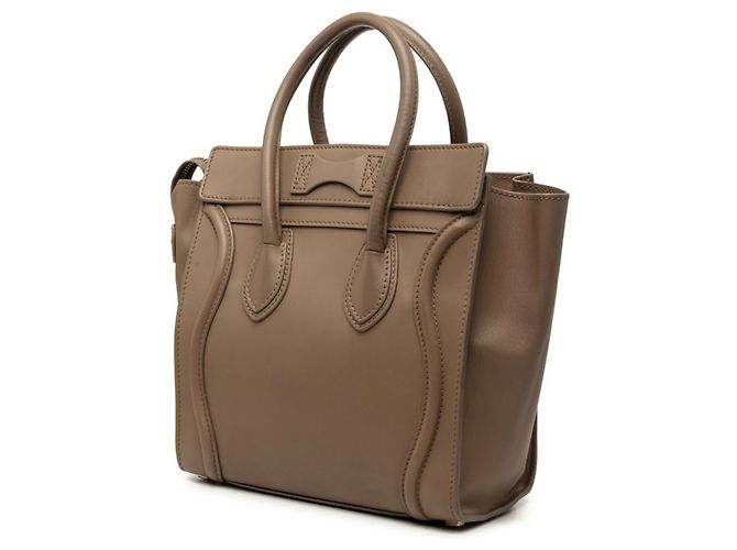 Céline Borsa Micro Luggage Celine in pelle beige - vista 2