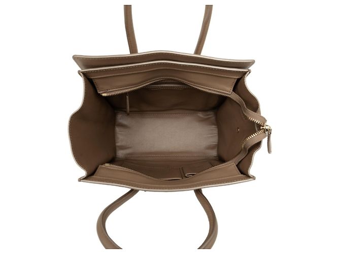 Céline Borsa Micro Luggage Celine in pelle beige - vista 4