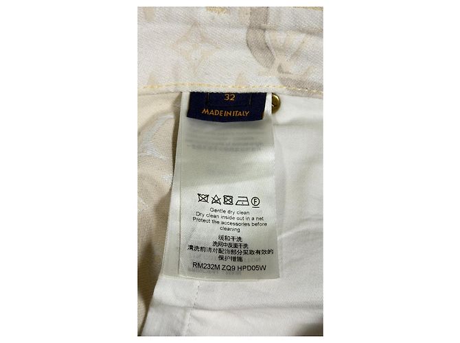 Louis Vuitton Denim-Shorts Monogram Floral Off-White Beige Roh - Ansicht 10