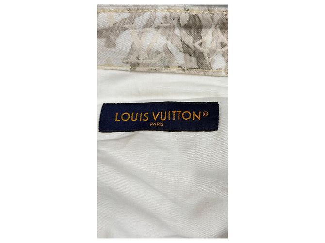 Louis Vuitton Denim-Shorts Monogram Floral Off-White Beige Roh - Ansicht 4