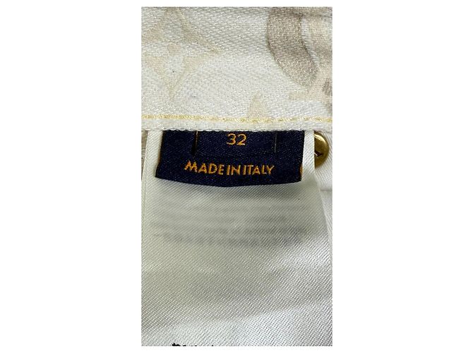 Louis Vuitton Denim-Shorts Monogram Floral Off-White Beige Roh - Ansicht 9