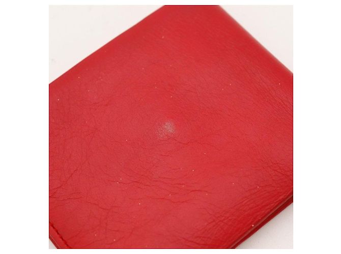 Courreges Courrèges Paris Cartera Bifold de Cuero Rojo Roja - vista 10
