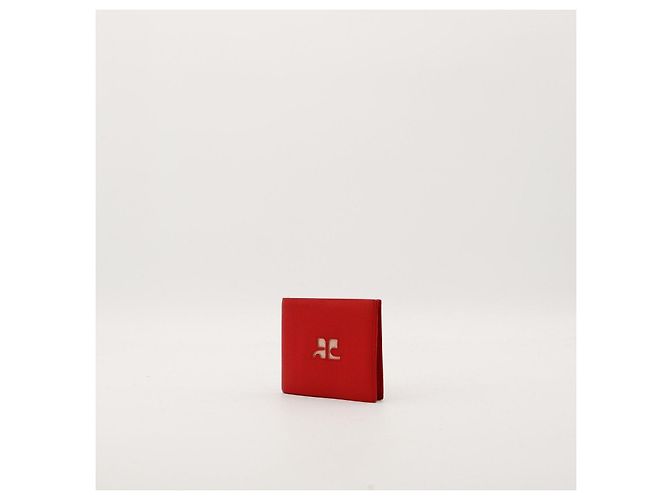 Courreges Courrèges Paris Cartera Bifold de Cuero Rojo Roja - vista 3