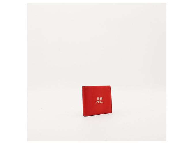 Courreges Courrèges Paris Cartera Bifold de Cuero Rojo Roja - vista 5