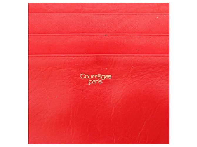 Courreges Courrèges Paris Cartera Bifold de Cuero Rojo Roja - vista 7