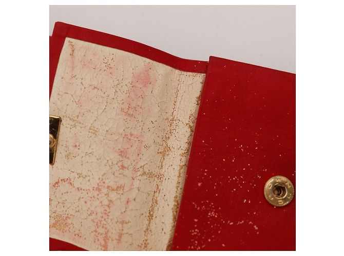 Courreges Courrèges Paris Cartera Bifold de Cuero Rojo Roja - vista 8