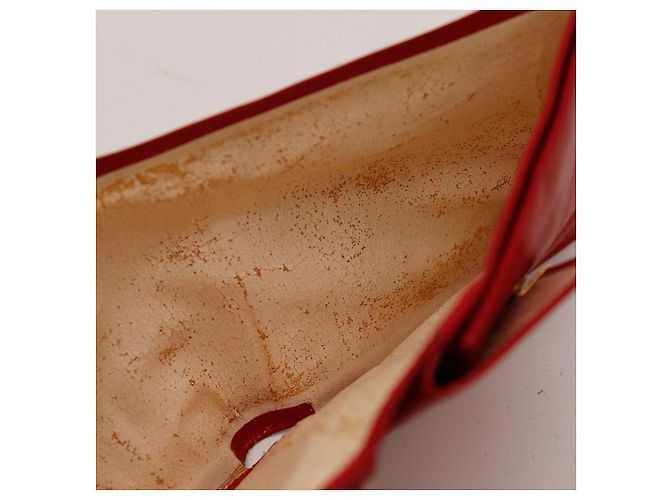 Courreges Courrèges Paris Cartera Bifold de Cuero Rojo Roja - vista 9