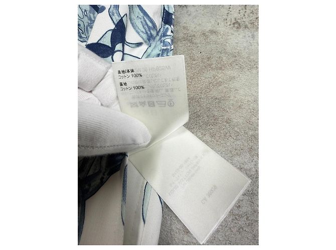 Louis Vuitton Camicia Overshirt Monogram Floral Blanc Bleu FW23 Bianco Blu - vista 12
