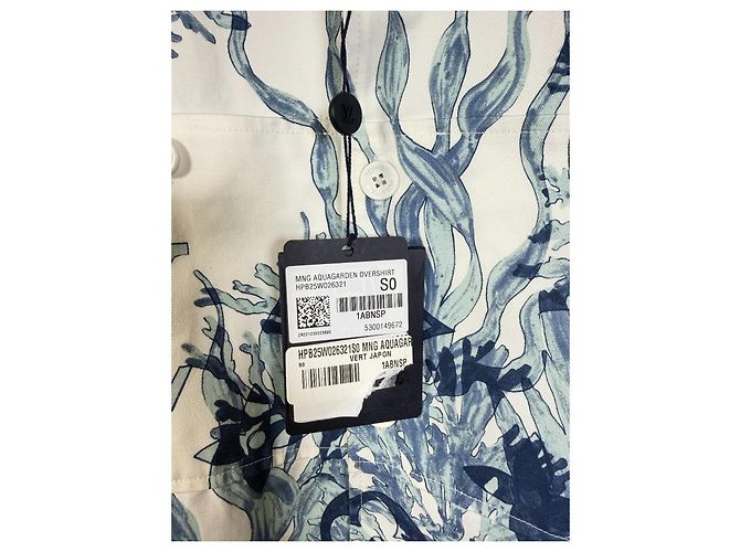 Louis Vuitton Camicia Overshirt Monogram Floral Blanc Bleu FW23 Bianco Blu - vista 5
