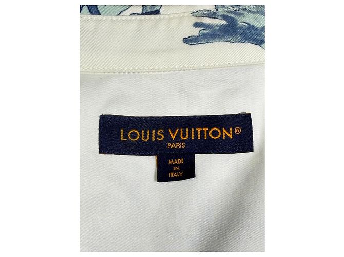 Louis Vuitton Camicia Overshirt Monogram Floral Blanc Bleu FW23 Bianco Blu - vista 7