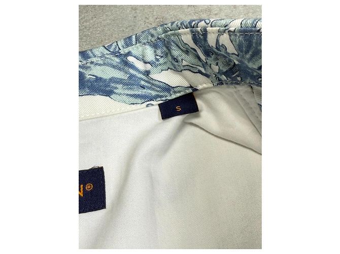Louis Vuitton Camicia Overshirt Monogram Floral Blanc Bleu FW23 Bianco Blu - vista 8