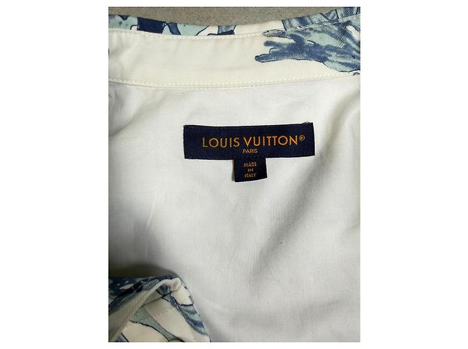 Louis Vuitton Camicia Overshirt Monogram Floral Blanc Bleu FW23 Bianco Blu - vista 9