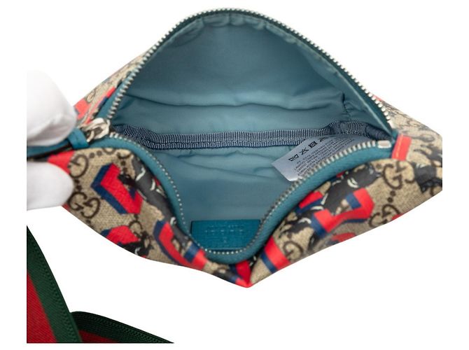 Marsupio Gucci Children's GG Supreme Sherry Line Rosso Beige - vista 5