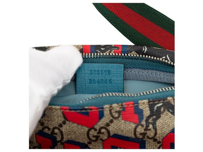 Marsupio Gucci Children's GG Supreme Sherry Line Rosso Beige - vista 7