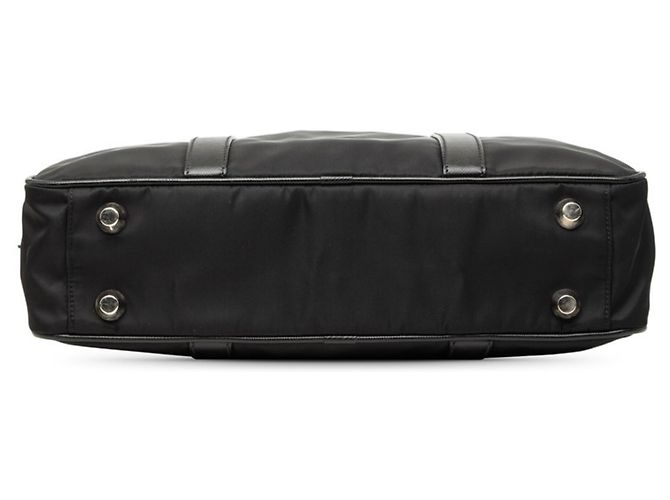 Sac Business avec Logo Plaque Triangle Prada Noir - vue 3