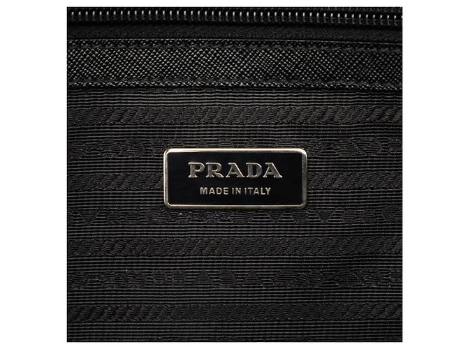 Sac Business avec Logo Plaque Triangle Prada Noir - vue 5