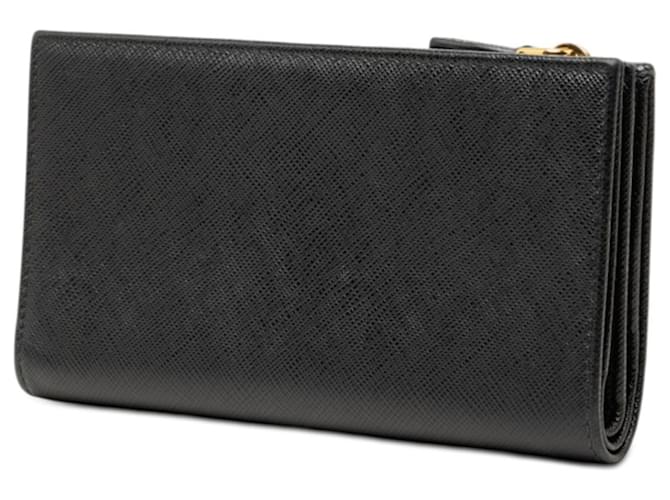 Saffiano Cartera Bi-fold Prada 1ML009 Negro Rosa - vista 2