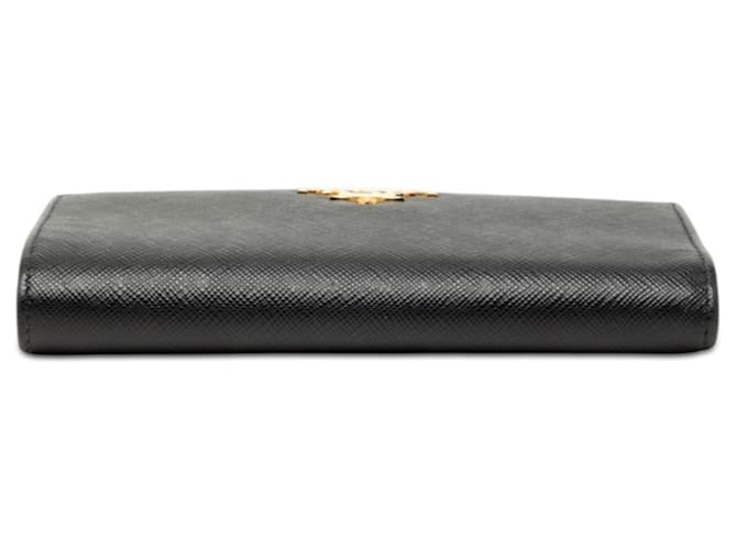 Saffiano Cartera Bi-fold Prada 1ML009 Negro Rosa - vista 3