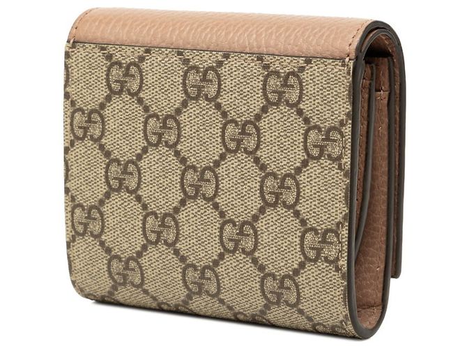 Cartera Bi-fold Gucci GG Marmont Supreme Beige - vista 2